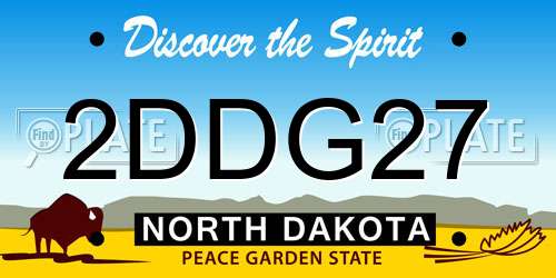 2DDG27 North Dakota License Plate