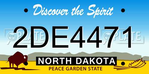 2DE4471 North Dakota License Plate