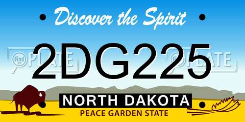 2DG225 North Dakota License Plate