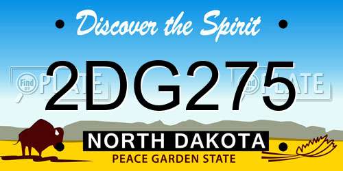 2DG275 North Dakota License Plate