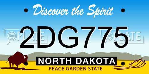 2DG775 North Dakota License Plate