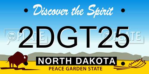 2DGT25 North Dakota License Plate