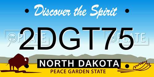 2DGT75 North Dakota License Plate