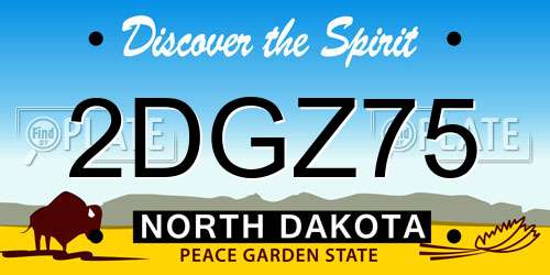2DGZ75 North Dakota License Plate
