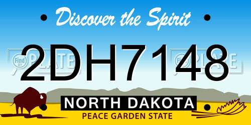 2DH7148 North Dakota License Plate