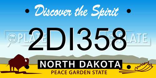 2DI358 North Dakota License Plate