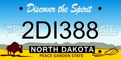 2DI388 North Dakota License Plate