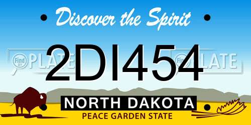 2DI454 North Dakota License Plate