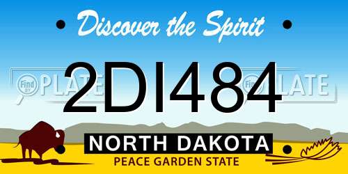 2DI484 North Dakota License Plate