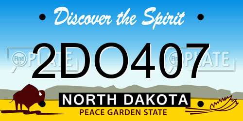 2DO407 North Dakota License Plate