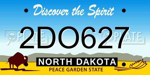 2DO627 North Dakota License Plate