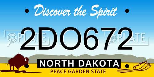 2DO672 North Dakota License Plate