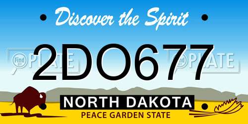 2DO677 North Dakota License Plate