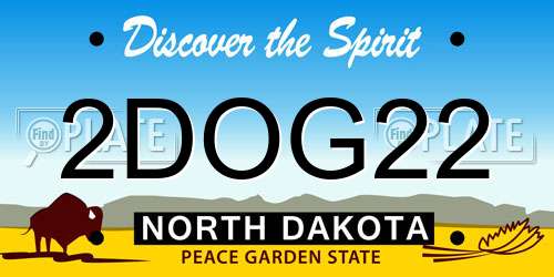 2DOG22 North Dakota License Plate