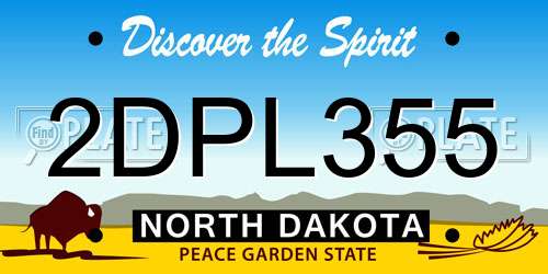 2DPL355 North Dakota License Plate