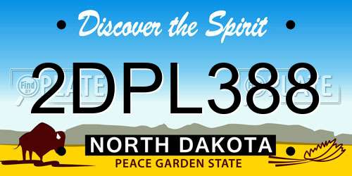 2DPL388 North Dakota License Plate