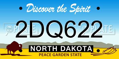 2DQ622 North Dakota License Plate