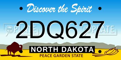 2DQ627 North Dakota License Plate