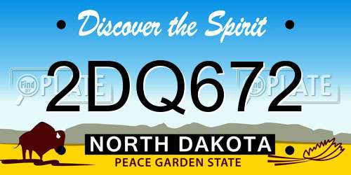2DQ672 North Dakota License Plate