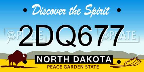 2DQ677 North Dakota License Plate