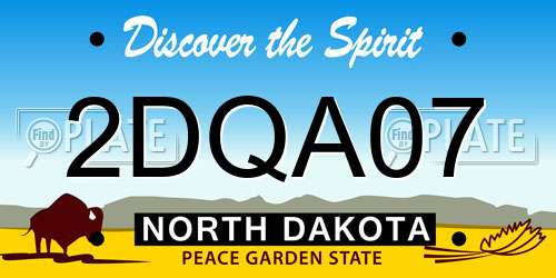 2DQA07 North Dakota License Plate