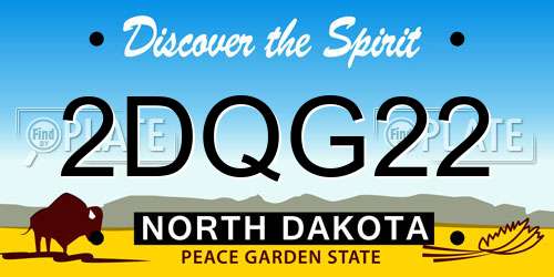 2DQG22 North Dakota License Plate