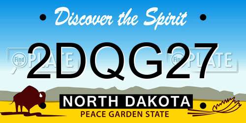 2DQG27 North Dakota License Plate
