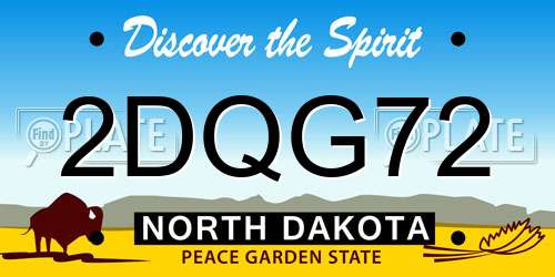 2DQG72 North Dakota License Plate