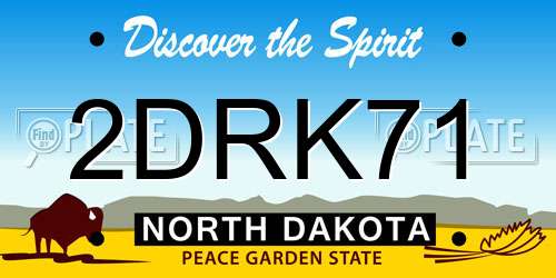 2DRK71 North Dakota License Plate