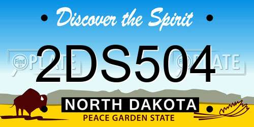 2DS504 North Dakota License Plate