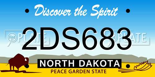 2DS683 North Dakota License Plate