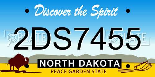 2DS7455 North Dakota License Plate