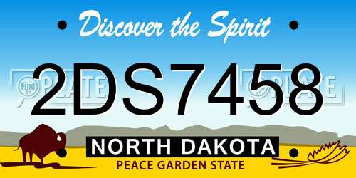 2DS7458 North Dakota License Plate