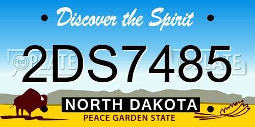 2DS7485 North Dakota License Plate
