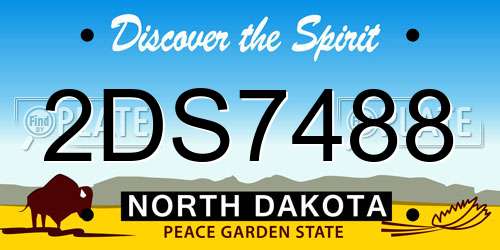 2DS7488 North Dakota License Plate