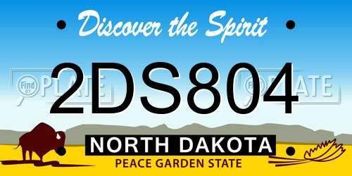 2DS804 North Dakota License Plate
