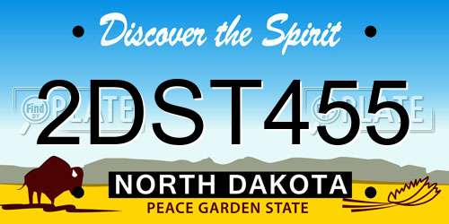 2DST455 North Dakota License Plate