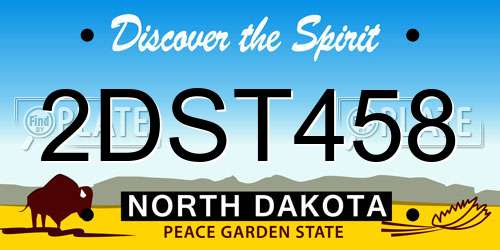 2DST458 North Dakota License Plate