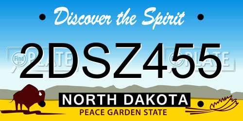 2DSZ455 North Dakota License Plate
