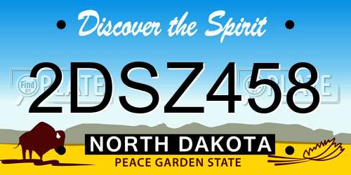 2DSZ458 North Dakota License Plate