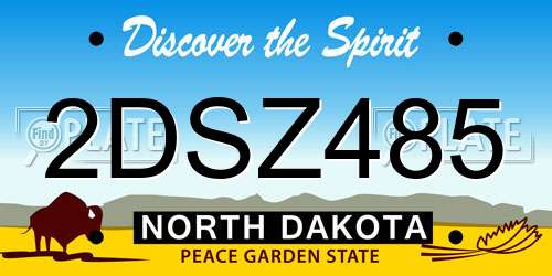 2DSZ485 North Dakota License Plate