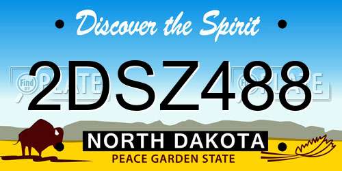 2DSZ488 North Dakota License Plate
