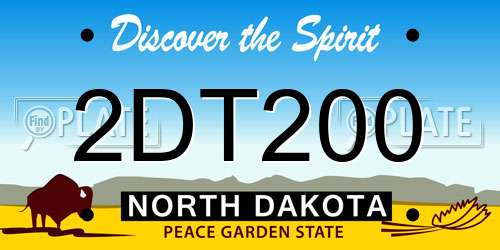 2DT200 North Dakota License Plate