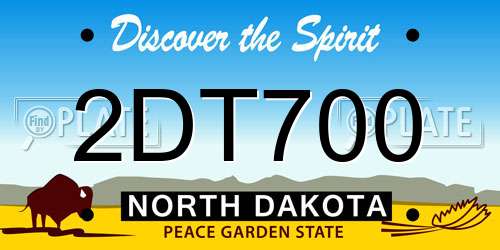2DT700 North Dakota License Plate