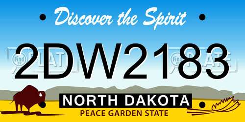 2DW2183 North Dakota License Plate