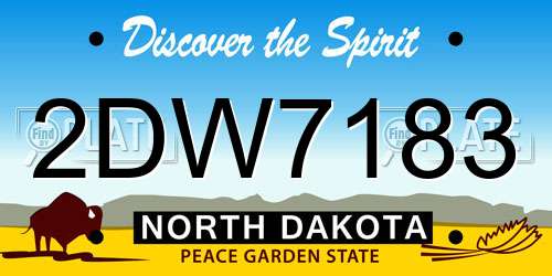 2DW7183 North Dakota License Plate