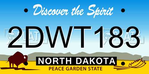 2DWT183 North Dakota License Plate