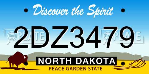 2DZ3479 North Dakota License Plate