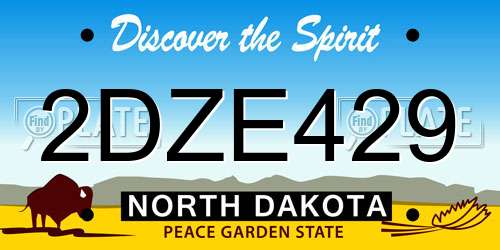 2DZE429 North Dakota License Plate