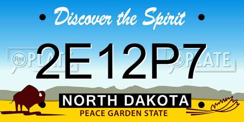 2E12P7 North Dakota License Plate